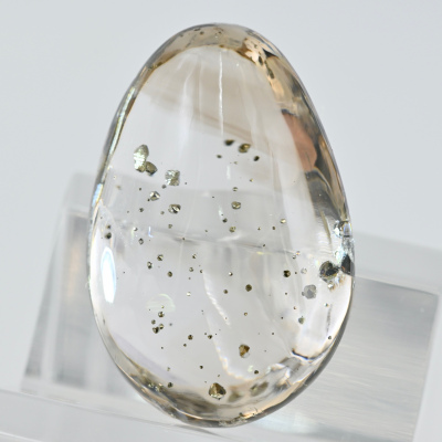 Чистейший кварц с пиритом "Космос". Кабошон  61 кар. 