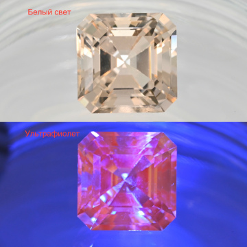 Скаполит со свечением в УФ. Уральская огранка 19.08 кар. Танзания