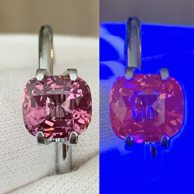 Шпинель 2.07 кар. Свечение УФ