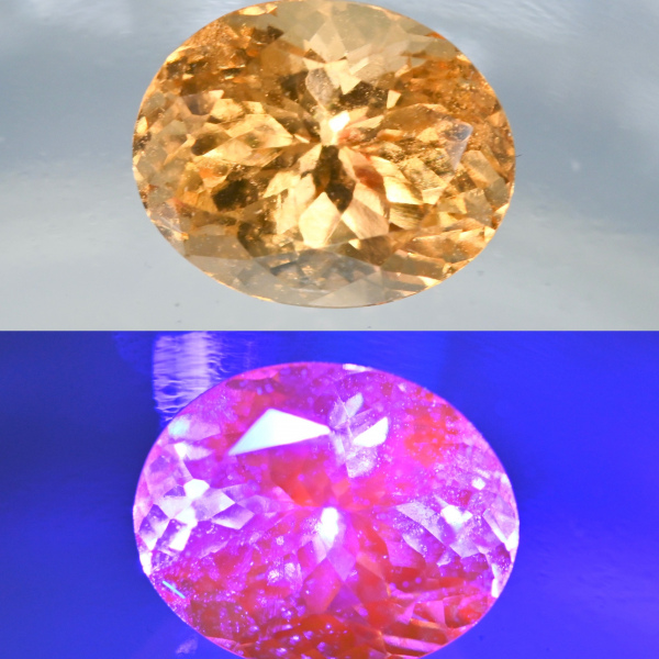 Персиковый гроссуляр с УФ-люминесценцией 4.08 кар. Танзания